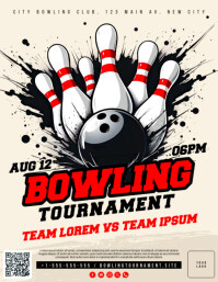 Bowling Tournament Flyer Volante (Carta US) template