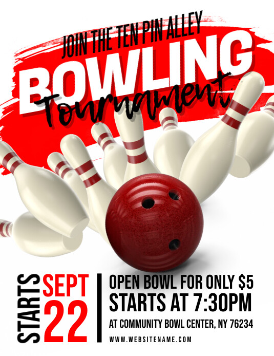 Copy of Bowling Tournament Flyer PosterMyWall