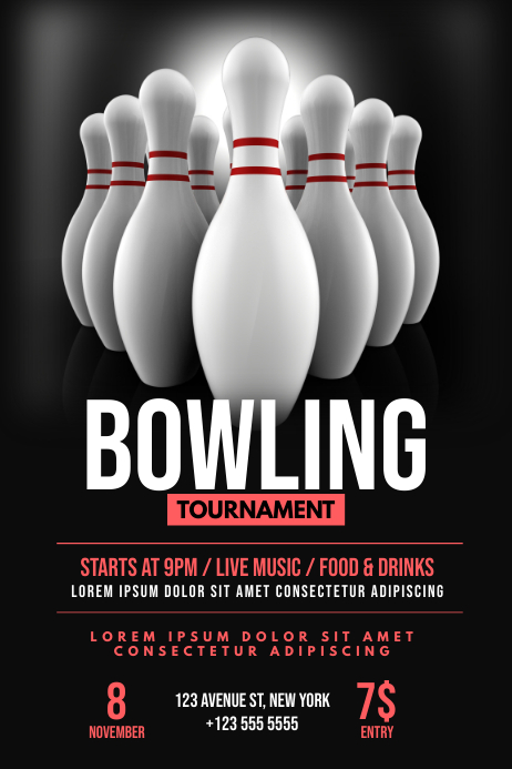 Bowling Flyers Templates Free