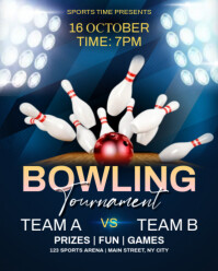 Bowling Tournament Flyer Template Instagram Portrait