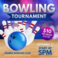 Bowling Tournament Instagram Video Square (1:1) template