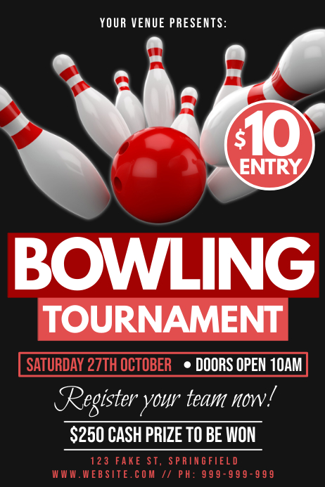 Bowling Tournament Poster Template PosterMyWall