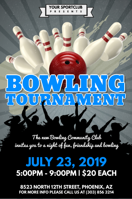 Bowling Tournament Poster Template PosterMyWall