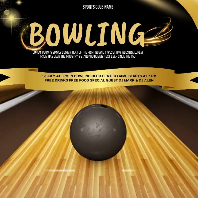 Bowling video ad 🎳 Template PosterMyWall
