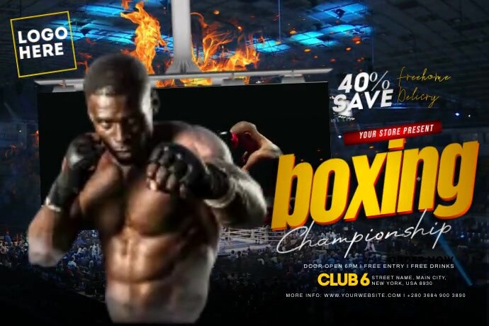 Boxing Signage Boxing Banner Template | PosterMyWall