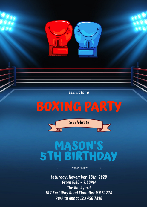Modele Invitation A Theme D Anniversaire De Boxe De Postermywall Modele Invitation A Theme D Anniversaire De Boxe De Postermywall