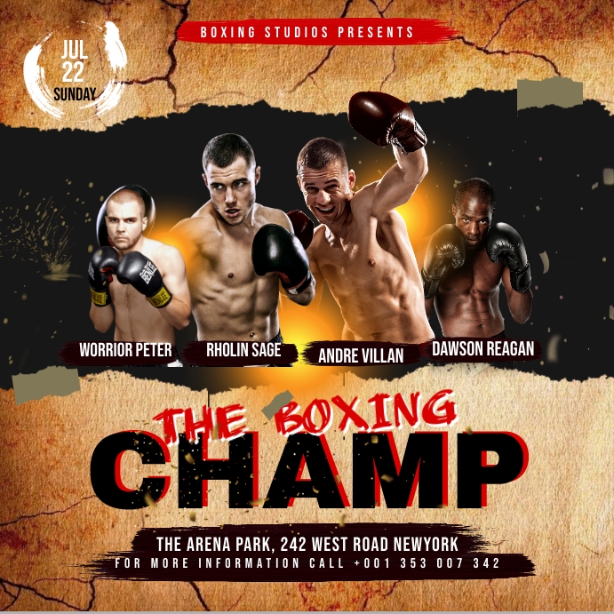 Boxing championship Template | PosterMyWall