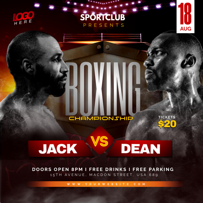 boxing championship Template | PosterMyWall
