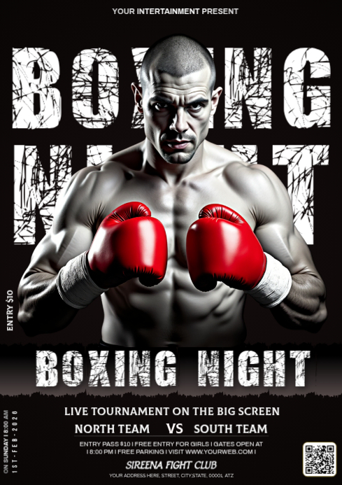 Black Boxing Event A4 Template | PosterMyWall
