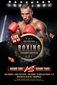 Boxing Championship Flyer Póster template