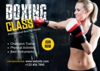 Boxing Class Banner Ad Kartu Pos template