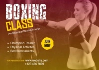 Boxing Class Banner Ad ไปรษณียบัตร template