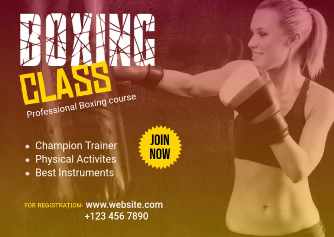 Boxing Banner Header Boxing Class Banner Ad Template | PosterMyWall