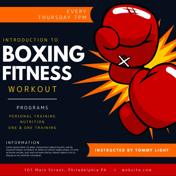 Boxing Classes Post Boxing Class Template | PosterMyWall