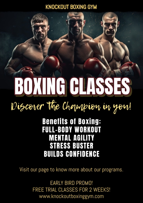Copy of Boxing Classes Flyer | PosterMyWall