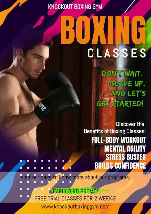 Boxing Classes Post Boxing Classes Flyer Template | PosterMyWall