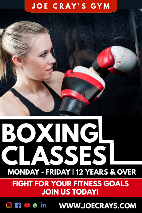 Boxing Classes Poster Template Free | PosterMyWall