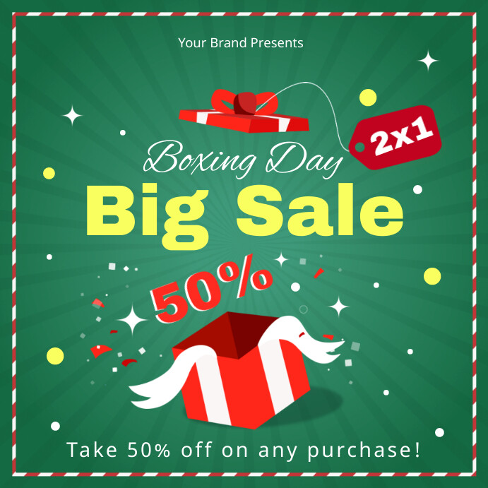 Boxing day big sake coupon advertisement Instagram Post template