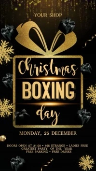 Gold Boxing Day Party Digital Video Display template
