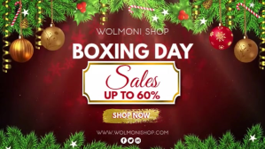 Red Boxing Day Sale Affichage numérique Template