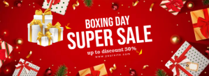 Rød Boxing Day Sale Facebook-coverfoto Template
