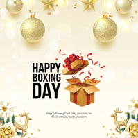 Yellow Boxing Day Greeting Instagram na Post Template