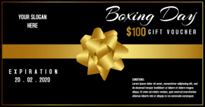 Black Boxing Day Gift Voucher Facebook Shared Image Template