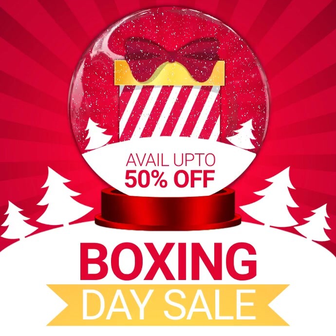 boxing day retail, boxing day sale Instagram Post template