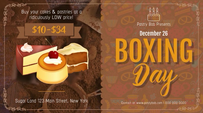 Boxing Day Sale Bakery Digital Display Video Template Postermywall
