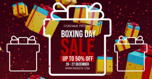 Merah Boxing Day Sale Gambar Bersama Facebook Template