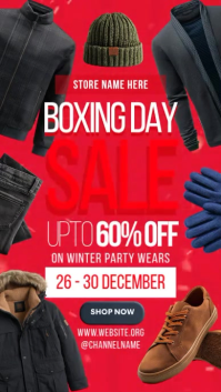 Red Boxing Day Sale Digitalt display Template