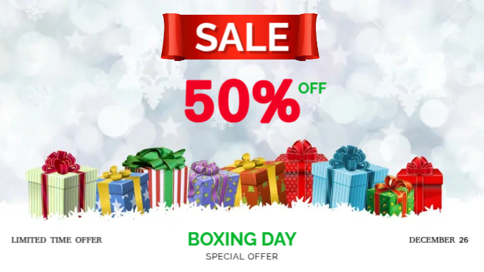 Boxing Day Sale Flyer Template Digitale display (16:9)