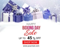 White Boxing Day Sale Template Persegi Panjang Sedang
