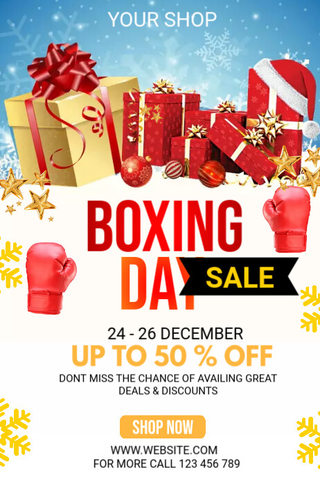 boxing day sale offer 4X6 Template | PosterMyWall