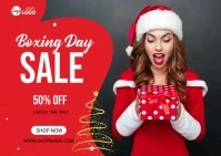 Boxing Day Sale Offer Banner Postcard template