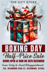 Putih Boxing Day Sale Poster Template