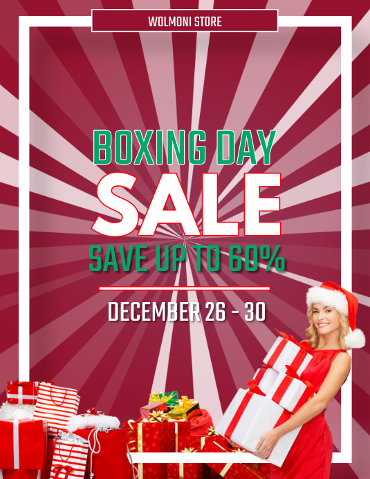 Boxing Day Sales, Løbeseddel (US Letter) template