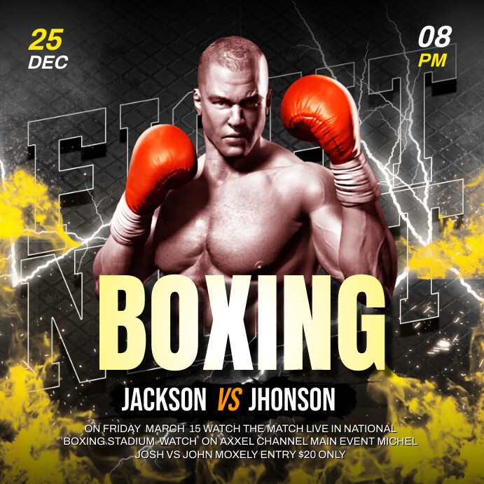 Boxing Template | PosterMyWall