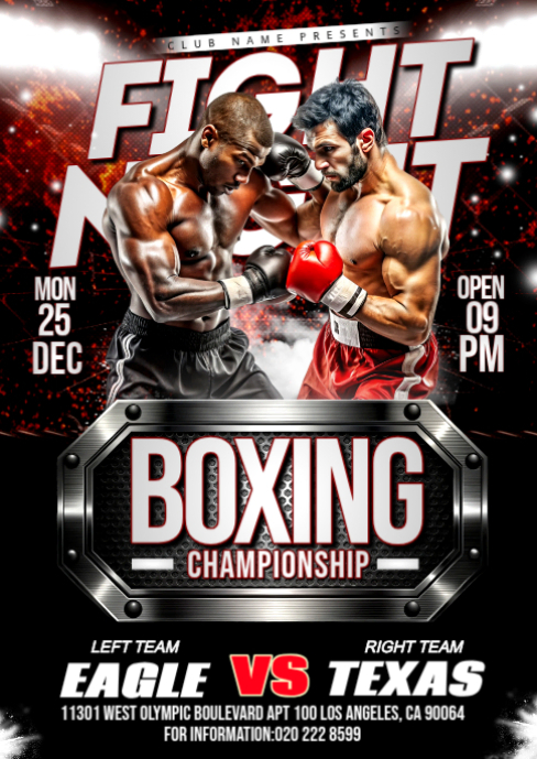 BOXING Template | PosterMyWall