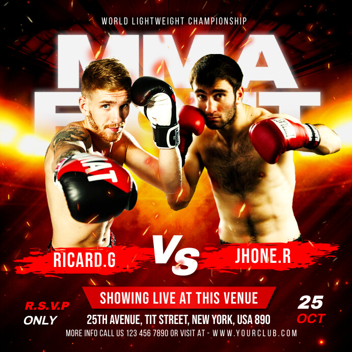 Boxing Template | PosterMyWall