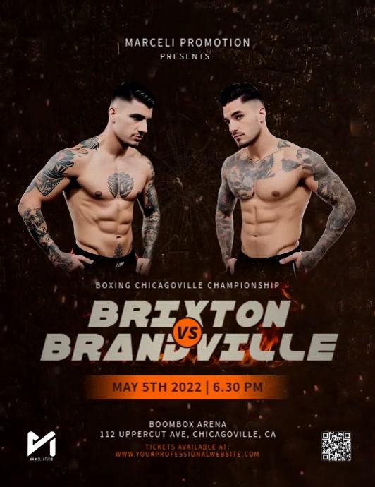Boxing Event Ad Flyer (US Letter) template
