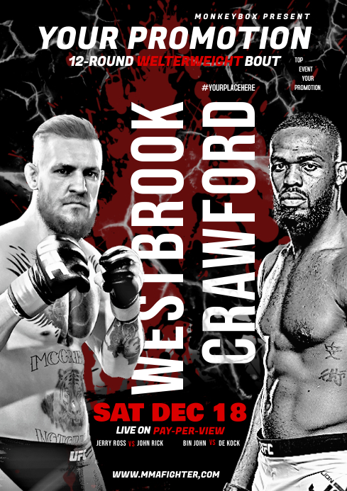 Boxing event flyer template | PosterMyWall