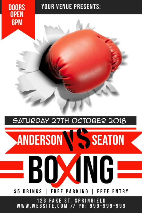 Boxing Event Poster Template | PosterMyWall