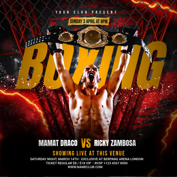 Boxing Fight Template | PosterMyWall
