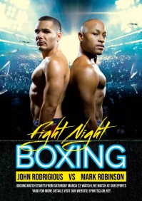 Boxing fight A3 template