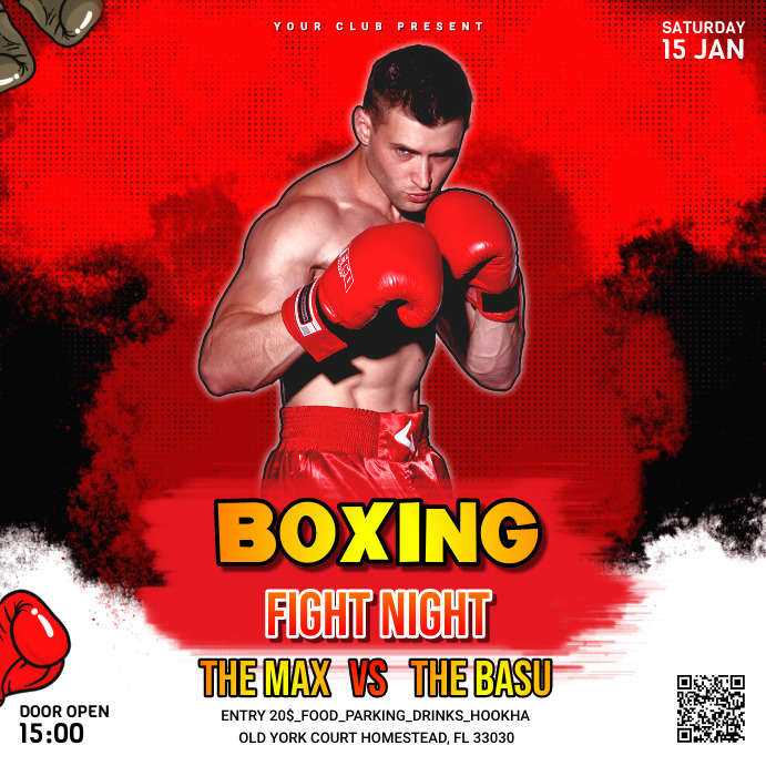 Boxing Flyer Example boxing fight flyer Template | PosterMyWall