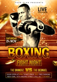 Boxing Fight Flyer Template A3