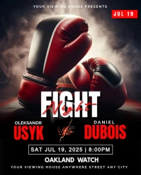 Boxing fight nigh flyer Instagram Portrait template