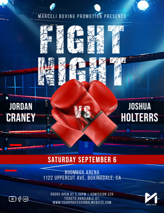 Boxing Fight Night Flyer Template | PosterMyWall