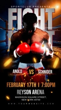 Boxing fight night flyer Instagram Story template